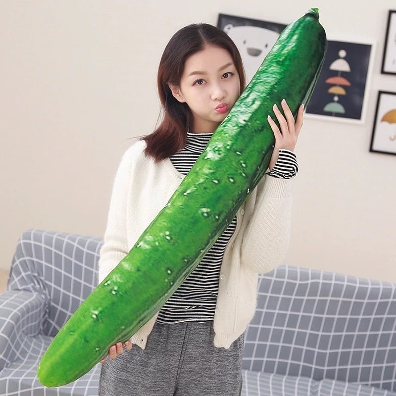 Plush Jumbo Realistic Cucumber, 2.3-3.6' | 70-110cm Plushie Produce