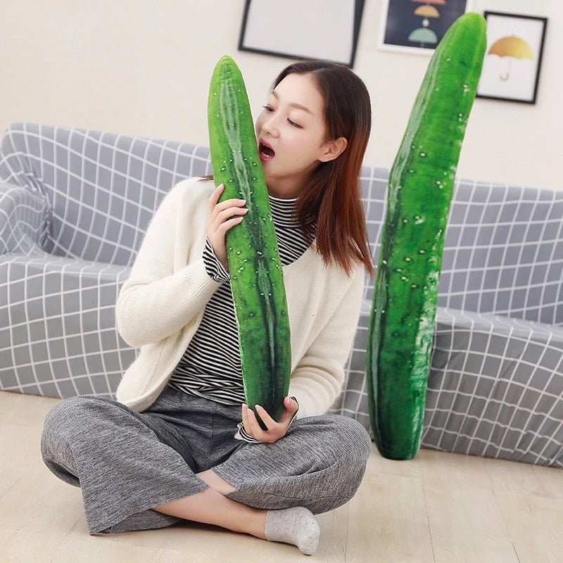 Plush Jumbo Realistic Cucumber, 2.3-3.6' | 70-110cm Plushie Produce