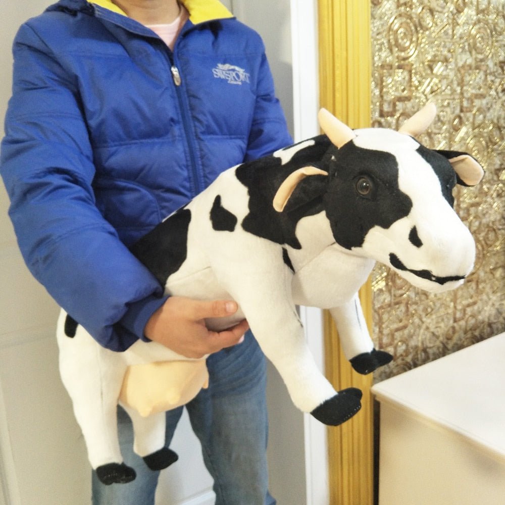 Plush Jumbo Realistic Dairy Cow, 3' | 70cm Plushie Produce
