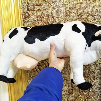 Plush Jumbo Realistic Dairy Cow, 3' | 70cm Plushie Produce