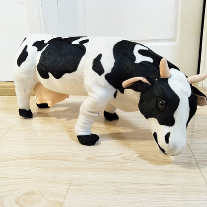 Plush Jumbo Realistic Dairy Cow, 3' | 70cm Plushie Produce