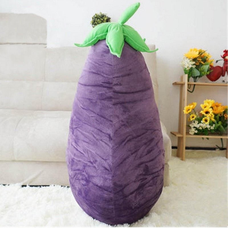 Plush Jumbo Realistic Eggplant, 3.3 ft | 100 cm Plushie Produce