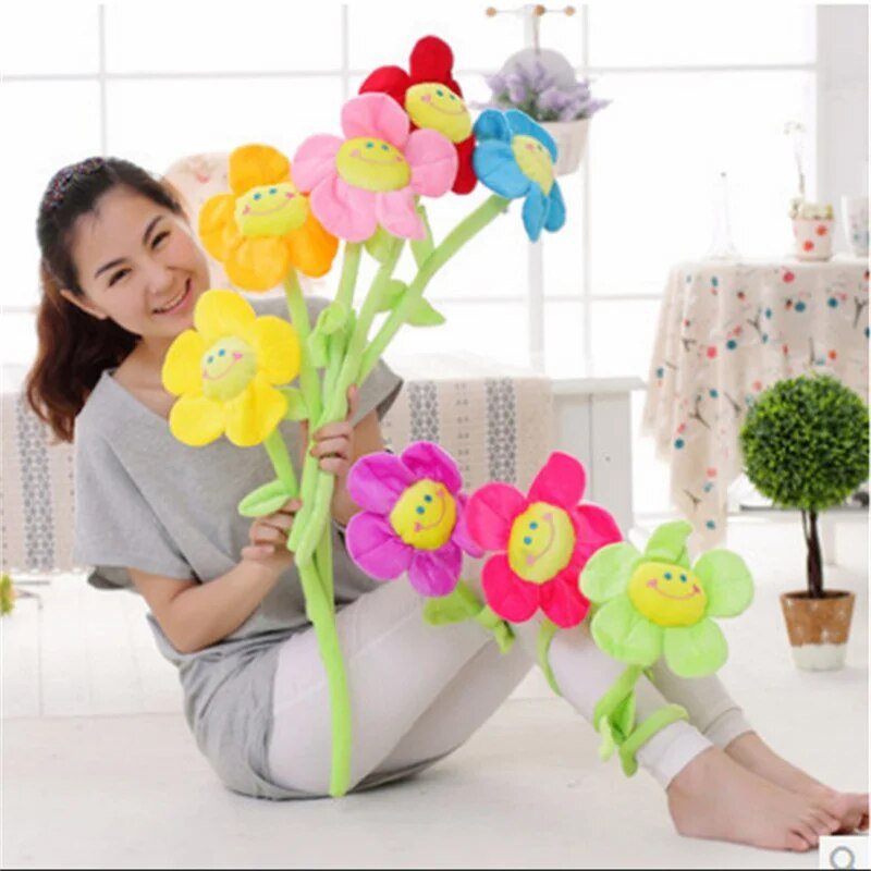 Flores de Cartoon com Talos Jumbo de Pelúcia, 12-34" | 30-85 cm