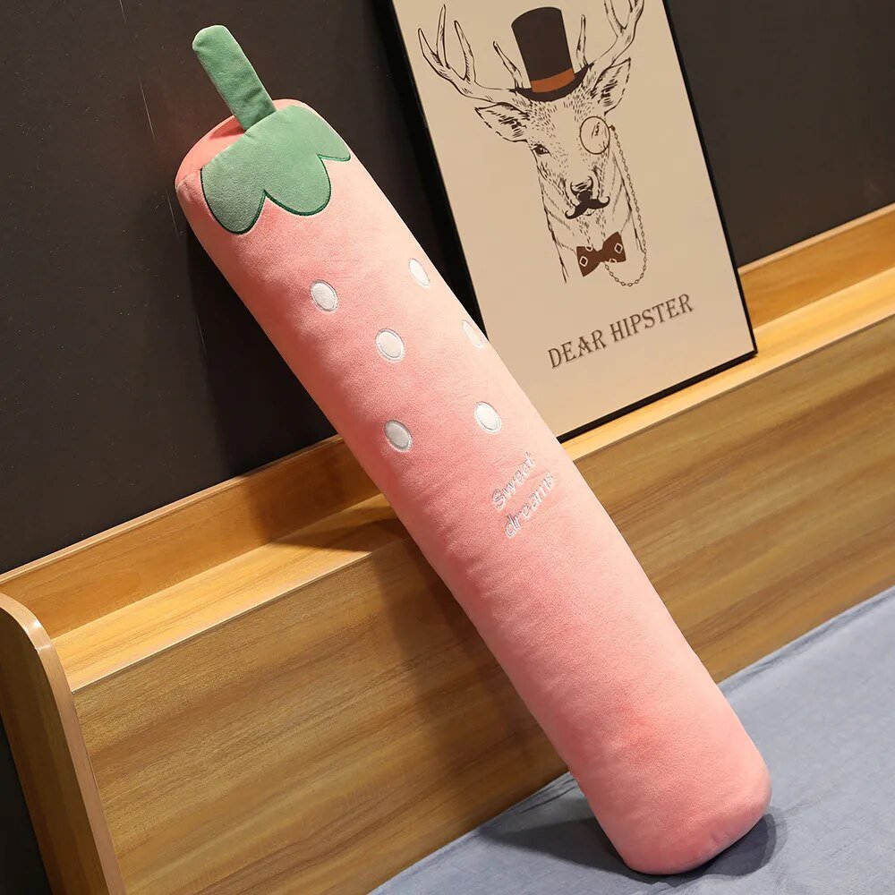 Plush Jumbo Strawberry Body Pillow, 5.2' | 160 cm Plushie Produce