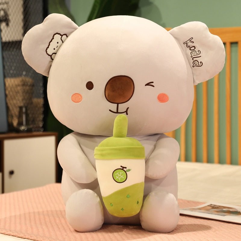 Plush Koala Drinking Boba Tea, 3 Flavors, 14-24" | 35-60cm