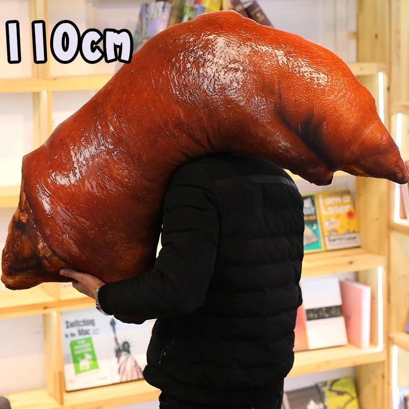 Plush Large Realistic Roasted Pig, 1.6-3.6' | 50-110 cm Plushie Produce