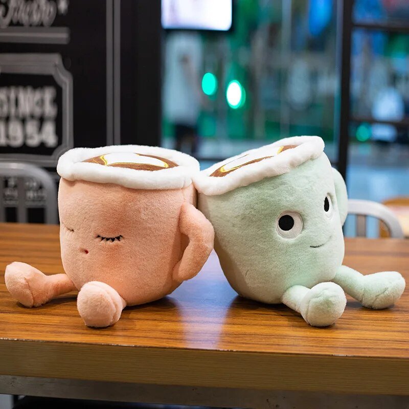 Plushie Latte Art Cartoon Coffee Cup, 8-12" | 20-30 cm