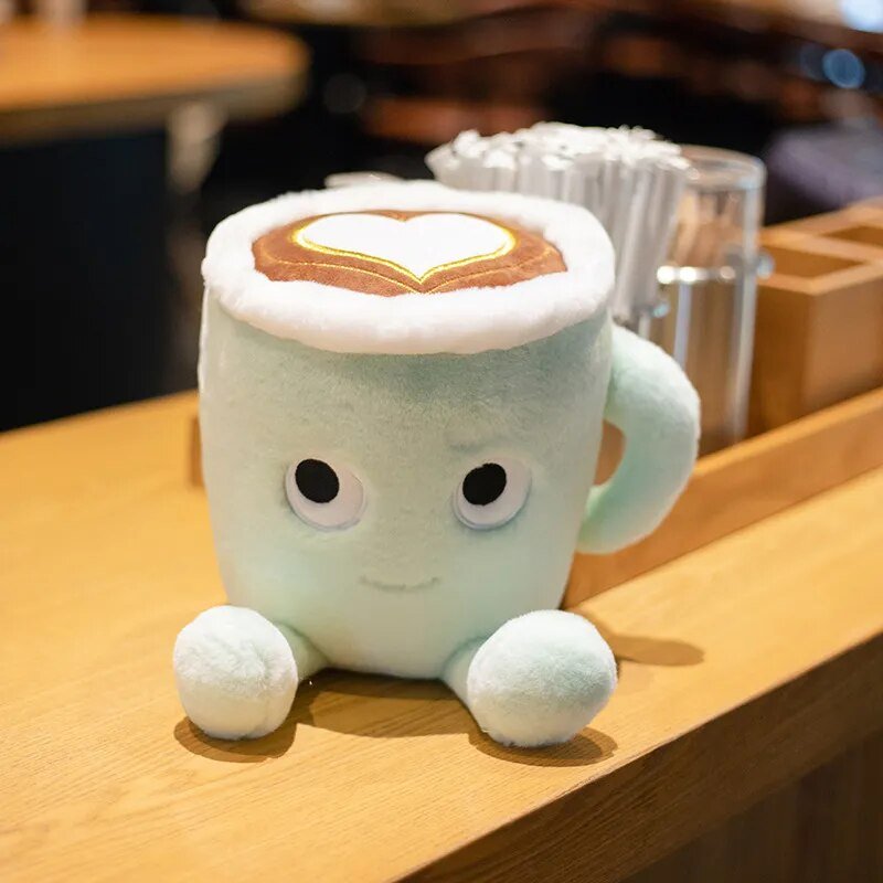 Plushie Latte Art Cartoon Coffee Cup, 8-12" | 20-30 cm