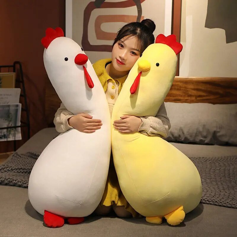 Plush Long-Necked Squishy Chicken, Two Colors, 16-39" | 40-100 cm