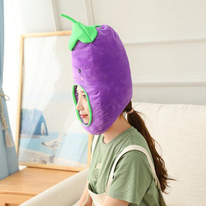 Eggplant Plush Novelty Hat, 18" | 46 cm - Plush Produce