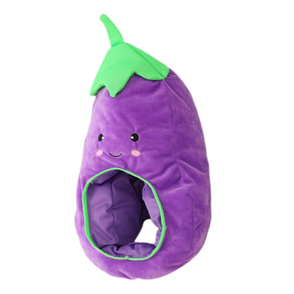 Eggplant Plush Novelty Hat, 18" | 46 cm - Plush Produce