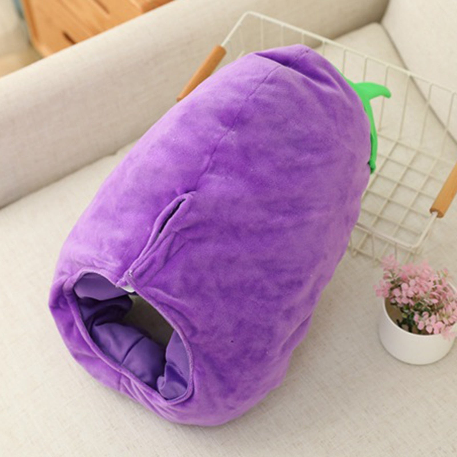 Eggplant Plush Novelty Hat, 18" | 46 cm - Plush Produce