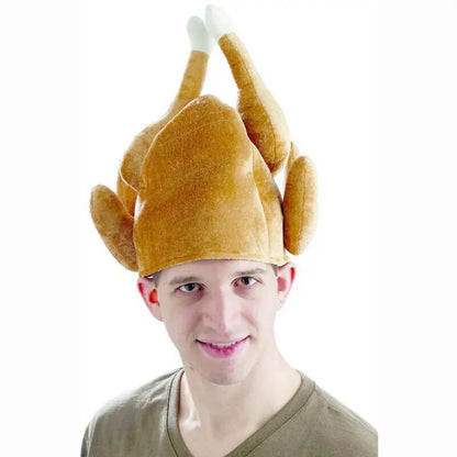 Plushie Novelty Roasted Turkey Hat, 10" | 25 cm - Plushie Produce