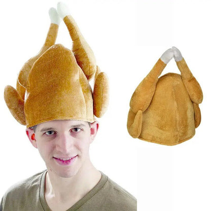 Plushie Novelty Roasted Turkey Hat, 10" | 25 cm - Plushie Produce