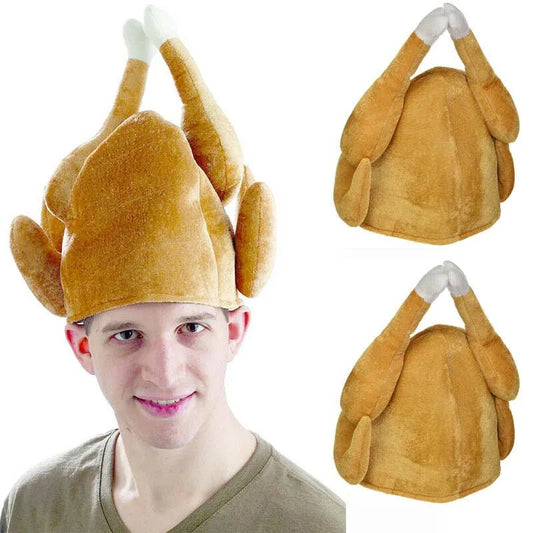 Plush Novelty Roasted Turkey Hat, 10" | 25 cm