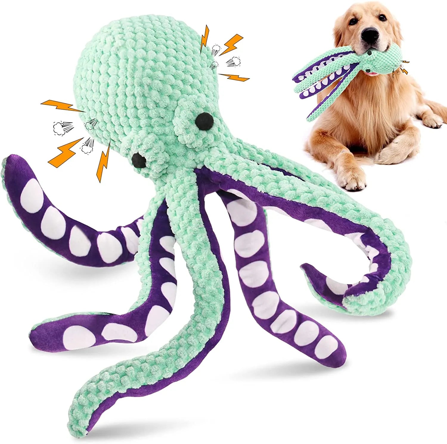 Plush Octopus Squeaky Dog Chew Toy Plushie Produce