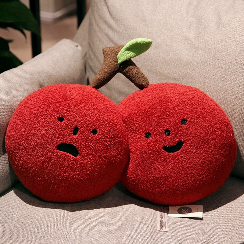 Plushie Pair of Cartoon Cherries, 14-16" | 35-40 cm