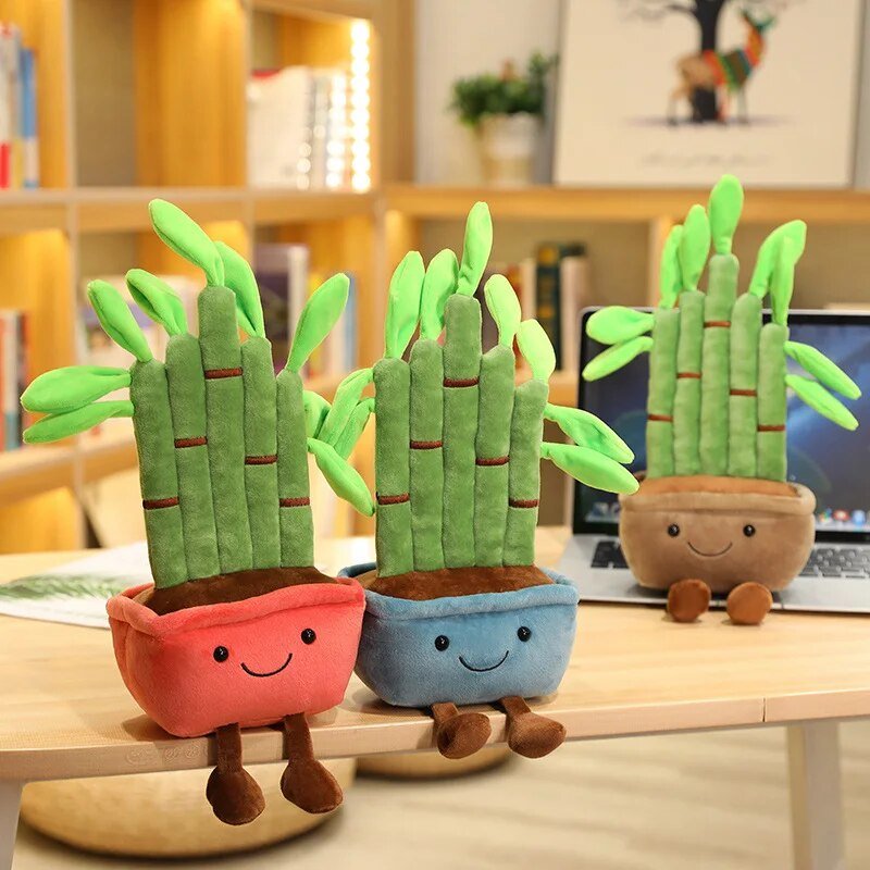 Plushie Potted Bamboo Plant, Three Colors, 16" | 41 cm - Plushie Produce