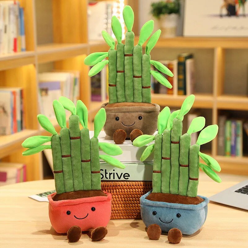 Plushie Potted Bamboo Plant, Three Colors, 16" | 41 cm