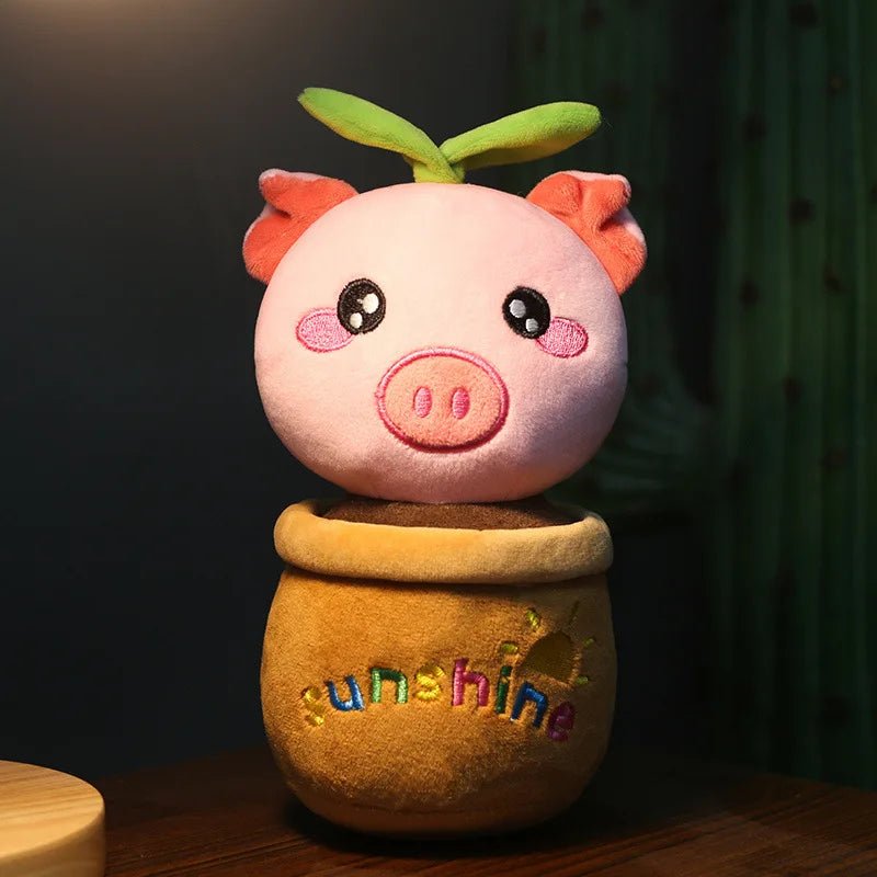 "Sunshine" Cerdito de Peluche en Maceta, 8-14" | 20-35 centímetros