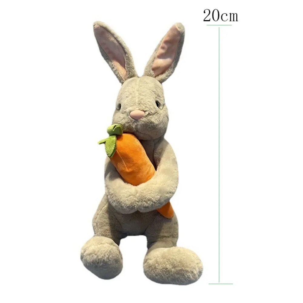 Plush Rabbit Holding a Carrot, Two Colors, 8" | 20 cm