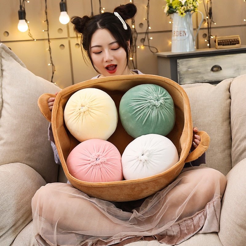 Realistic Plush Steamed Bao Buns, 8-26" | 20-65 cm - Plush Produce