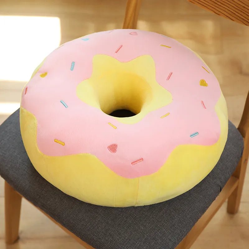 Plush Realistic Donut Seat cushion, Four Colors, 15-23" | 38-58 cm