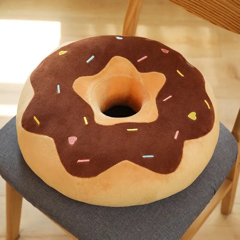 Plush Realistic Donut Seat cushion, Four Colors, 15-23" | 38-58 cm
