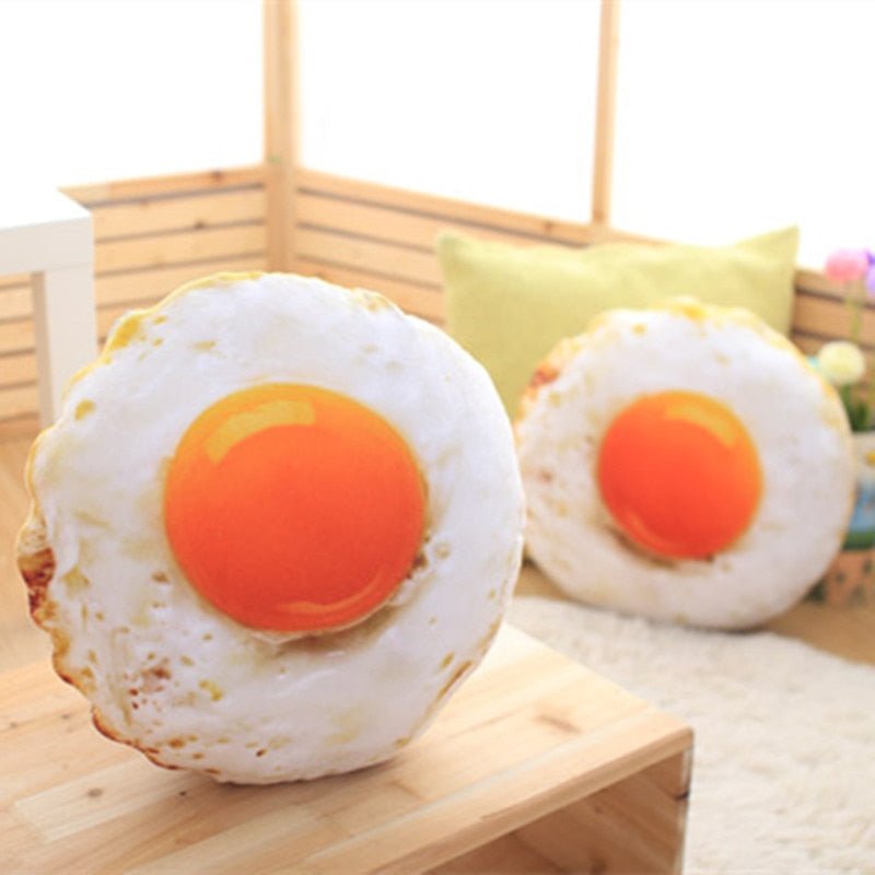 Plush Realistic Fried Egg Pillow, 16" | 40 cm