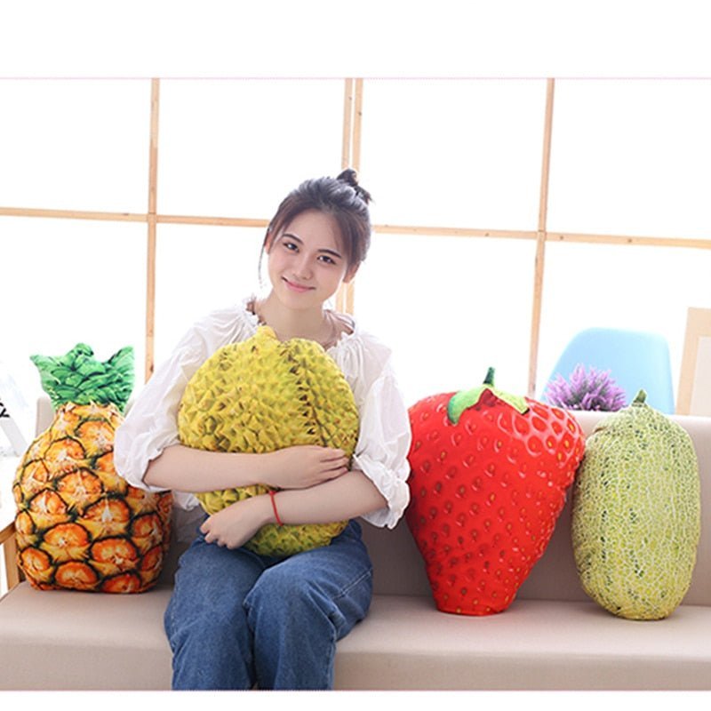Plush Realistic Fruit Pillows, Six Fruits, 1.5-2.3' | 45-70cm Plushie Produce