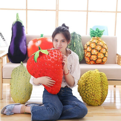 Plush Realistic Fruit Pillows, Six Fruits, 1.5-2.3' | 45-70cm Plushie Produce