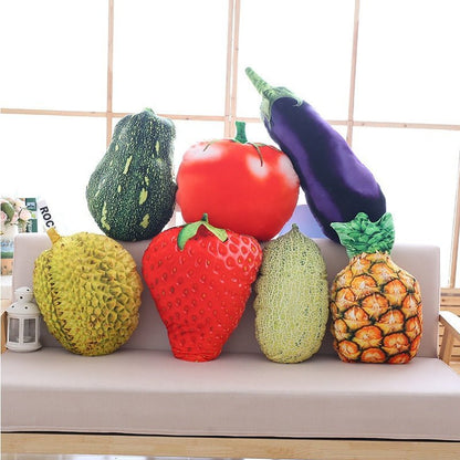 Plush Realistic Fruit Pillows, Six Fruits, 1.5-2.3' | 45-70cm Plushie Produce