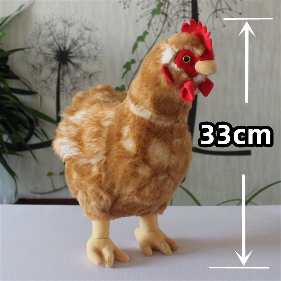 Plush Realistic Hen, 13" | 33 cm