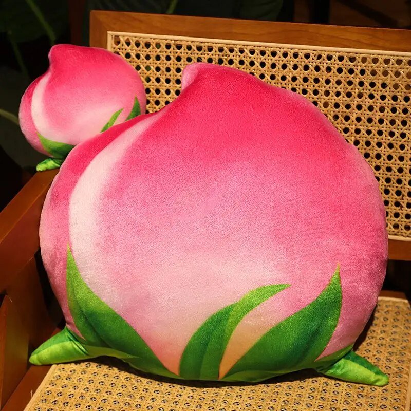 Plushie Realistic Peach Throw Pillow, 7-19" | 18-48 cm