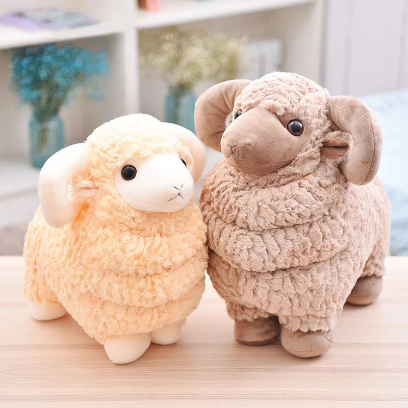 Plush Realistic Sheep, Three Colors, 10-17" | 25-42 cm