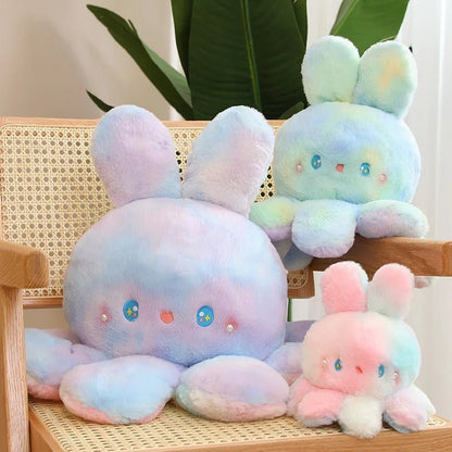 Plush Reversible Tie-Dye Rabbit Octopus Plushie Produce