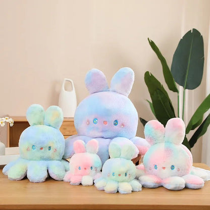 Plush Reversible Tie-Dye Rabbit Octopus Plushie Produce