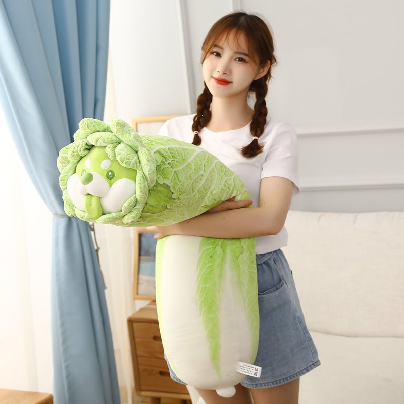 Plush Shiba Inu Dog as a Jumbo Cabbage Body Pillow, 3' | 90 cm Plushie Produce
