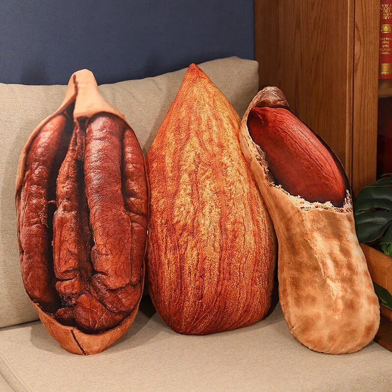 Realistic Food Nut Throw Pillow, 16-22" | 40-55 cm