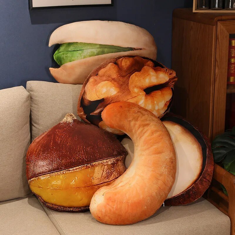 Plush Simulation Nut Pillow, 16-22" | 40-55 cm