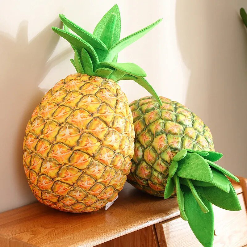 Plush Large Lifelike Pineapple, Two Styles, 19" | 48 cm