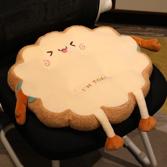 Kawaii Slice of Toast Seat Cushion Plush - Plush Produce