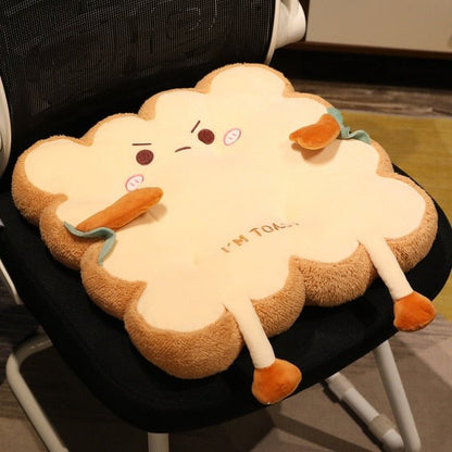 Kawaii Slice of Toast Seat Cushion Plush - Plush Produce