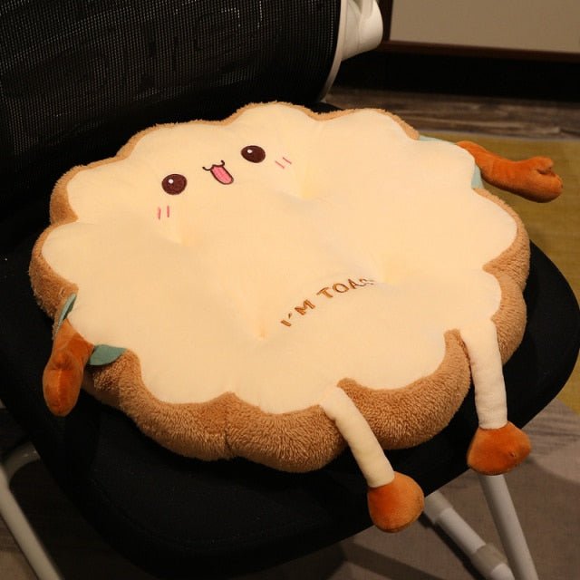 Kawaii Slice of Toast Seat Cushion Plush - Plush Produce