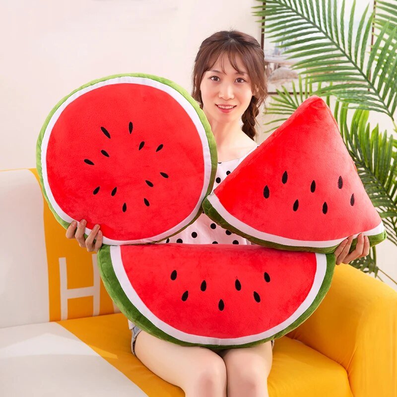 Plush Slice of Watermelon Throw Pillow, 12-16" | 30-40 cm