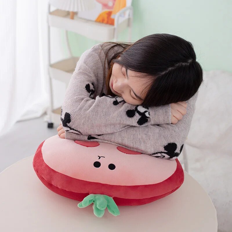 Plushie Sliced Cartoon Tomato, 18" | 45 cm