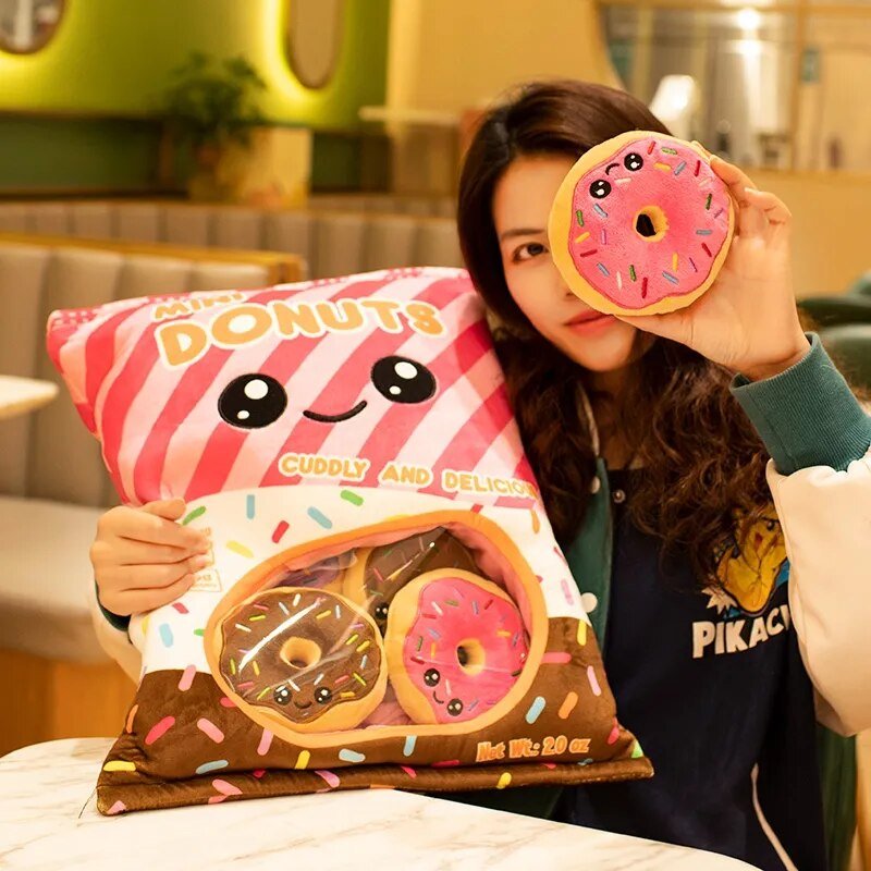 Plush Large Snack Bag Pillow, Two Styles, 20" | 50 cm
