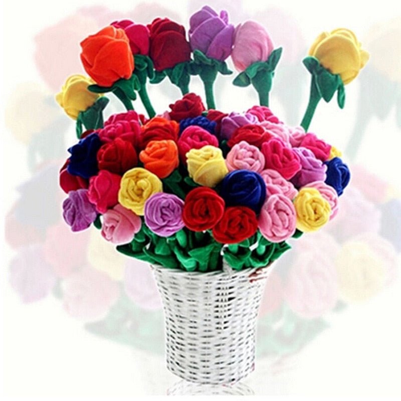 Plush Stemmed Roses, 13-33" | 32-85 cm - Plush Produce