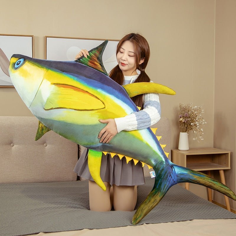 Plush Super Jumbo Realistic Yellowfin Tuna, 2-4.9' | 60-150 cm Plushie Produce