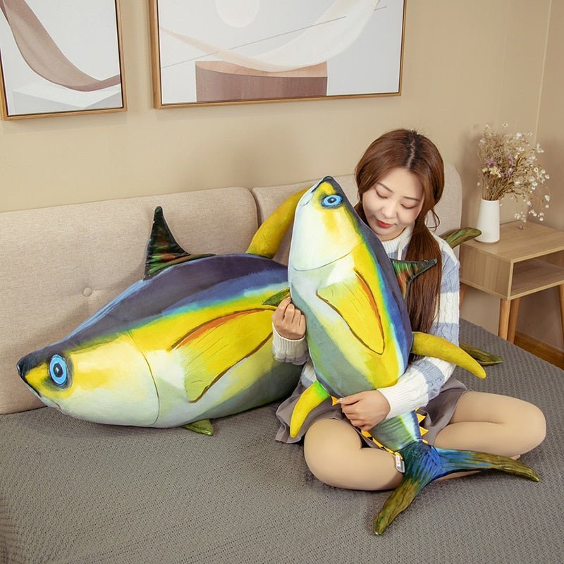 Plush Super Jumbo Realistic Yellowfin Tuna, 2-4.9' | 60-150 cm Plushie Produce